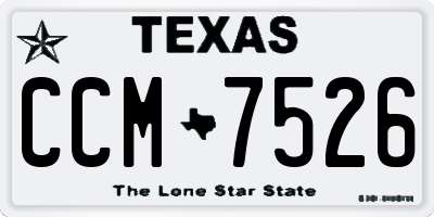 TX license plate CCM7526
