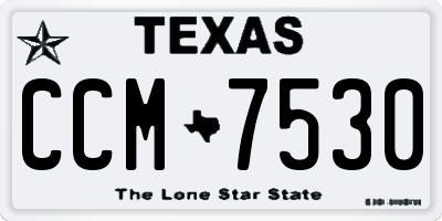 TX license plate CCM7530