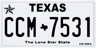 TX license plate CCM7531