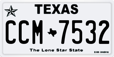 TX license plate CCM7532
