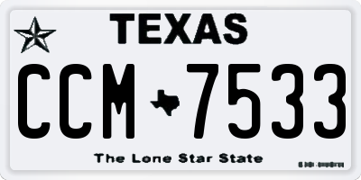 TX license plate CCM7533