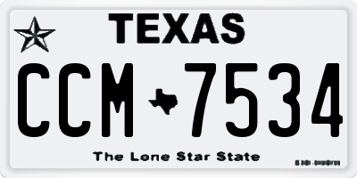 TX license plate CCM7534