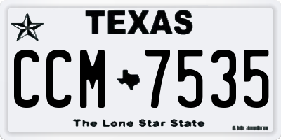 TX license plate CCM7535