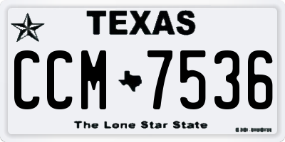 TX license plate CCM7536