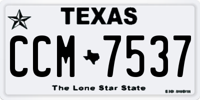 TX license plate CCM7537