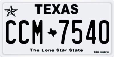 TX license plate CCM7540