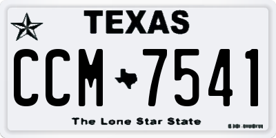 TX license plate CCM7541