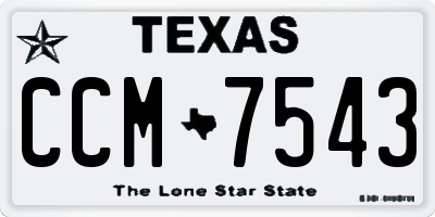 TX license plate CCM7543