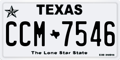 TX license plate CCM7546