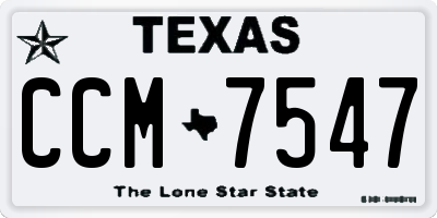 TX license plate CCM7547
