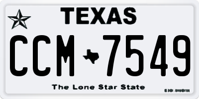 TX license plate CCM7549