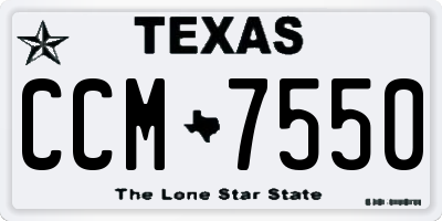 TX license plate CCM7550