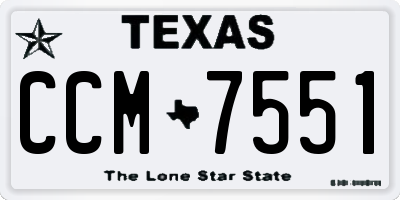 TX license plate CCM7551