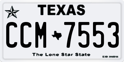 TX license plate CCM7553