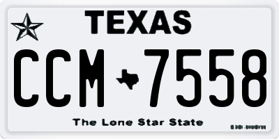 TX license plate CCM7558