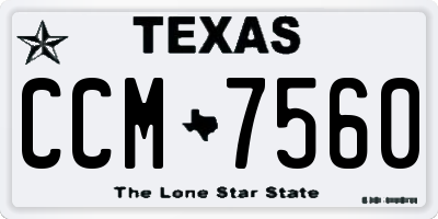 TX license plate CCM7560