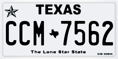 TX license plate CCM7562