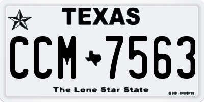 TX license plate CCM7563