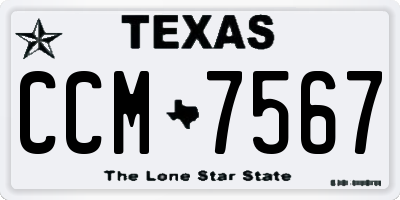 TX license plate CCM7567