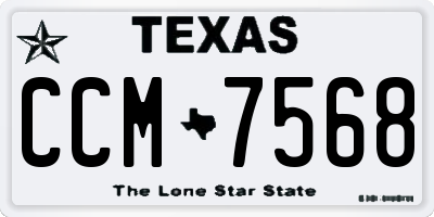 TX license plate CCM7568