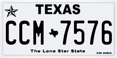 TX license plate CCM7576