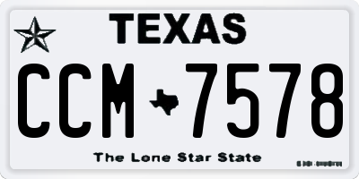 TX license plate CCM7578