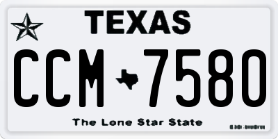 TX license plate CCM7580