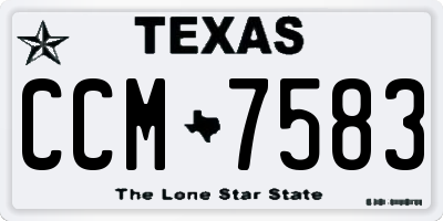 TX license plate CCM7583