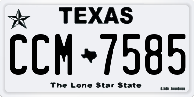 TX license plate CCM7585