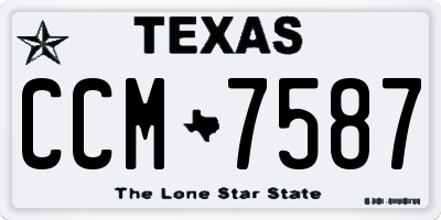 TX license plate CCM7587