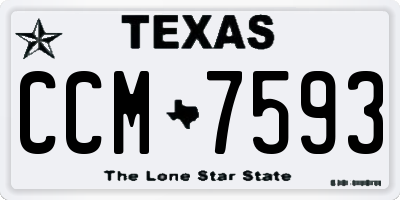 TX license plate CCM7593