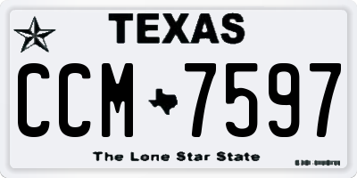 TX license plate CCM7597