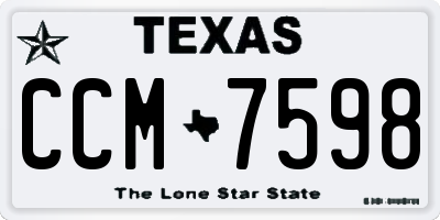 TX license plate CCM7598