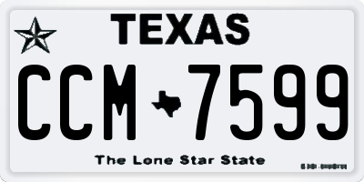 TX license plate CCM7599