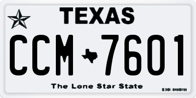 TX license plate CCM7601