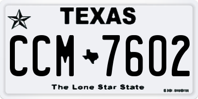 TX license plate CCM7602