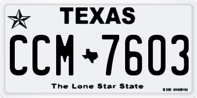 TX license plate CCM7603
