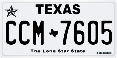 TX license plate CCM7605