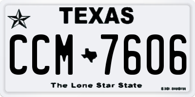 TX license plate CCM7606