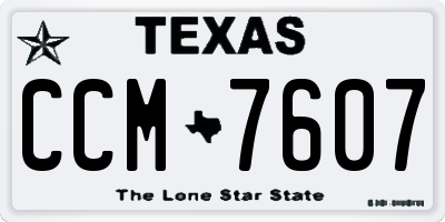 TX license plate CCM7607
