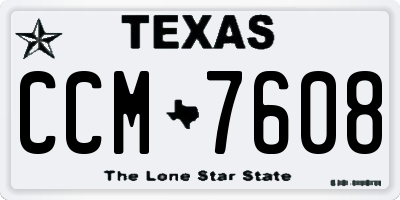 TX license plate CCM7608