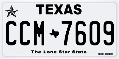 TX license plate CCM7609