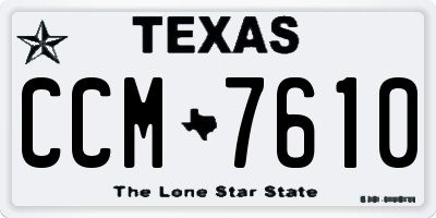 TX license plate CCM7610