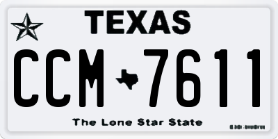TX license plate CCM7611