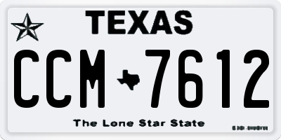 TX license plate CCM7612