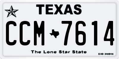 TX license plate CCM7614