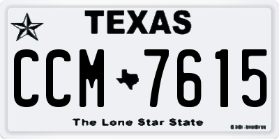 TX license plate CCM7615