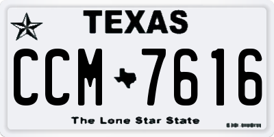 TX license plate CCM7616