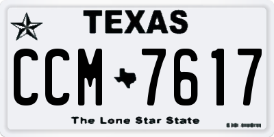 TX license plate CCM7617