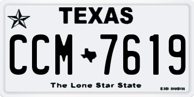 TX license plate CCM7619